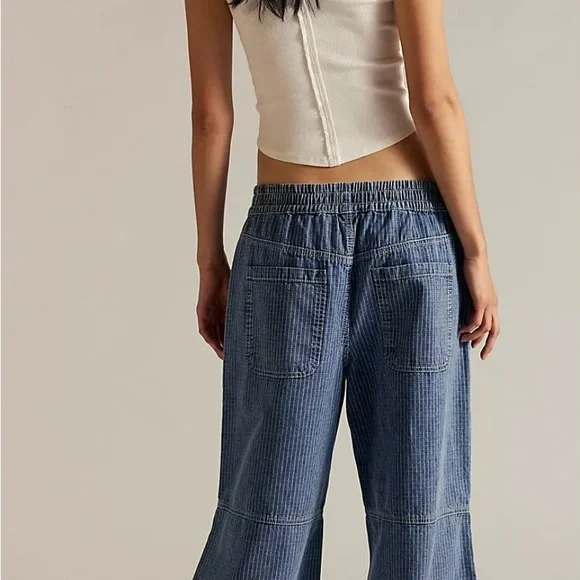 We The Free Navy Striped Parachute Jeans - Picture 7 of 7